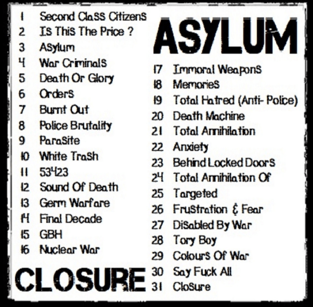 Asylum Closure Limited Edition CD