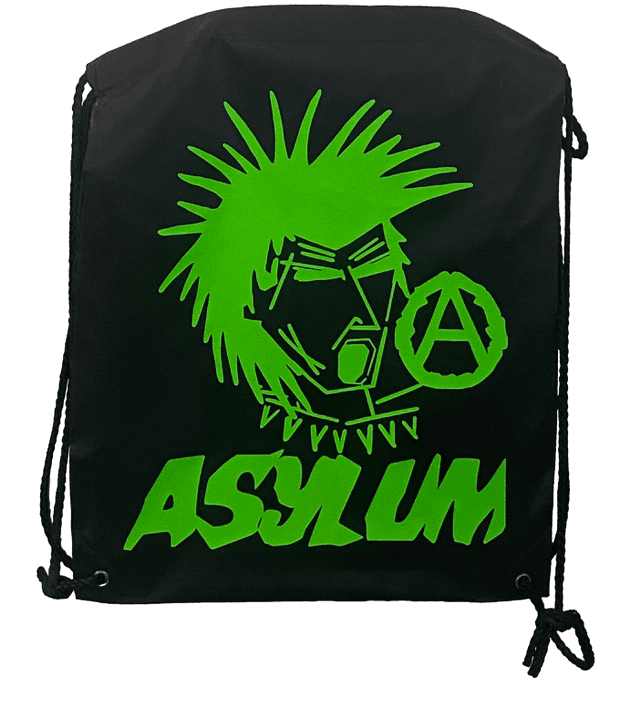 Green Asylum Man Black Drawstring Bag