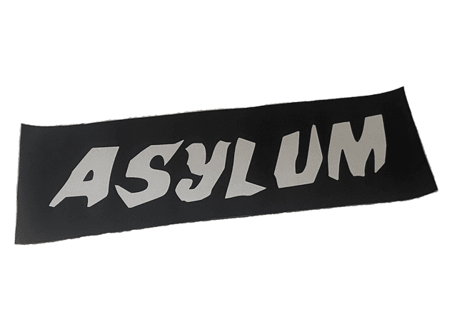  Asylum Large White Sew On Patch